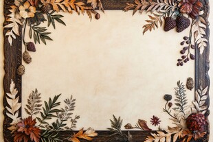 秋季自然元素装饰边框背景