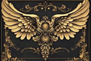 金色华丽羽翼图腾装饰