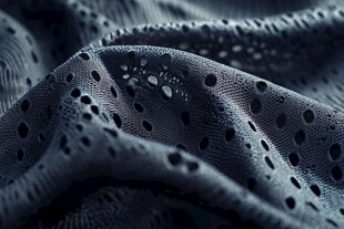 黑色孔洞织物特写