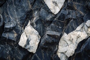 黑色岩石上的白色纹理