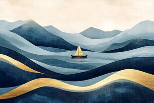 海上孤舟穿行于山海之间