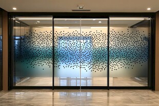 现代风格渐变圆点玻璃门