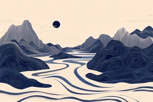 水墨山川间的静谧风光