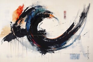 水墨抽象画作灵动之韵