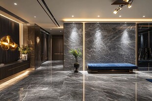 现代轻奢风大理石玄关设计