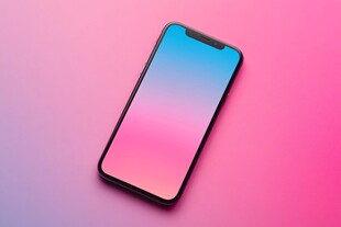 时尚渐变色手机展示