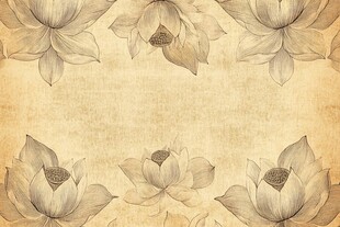 复古手绘莲花背景图