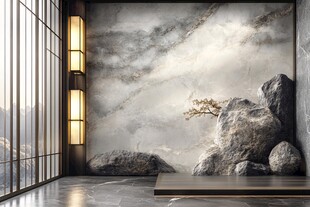 中式禅意室内景观一隅