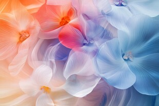 梦幻绚丽花朵背景图