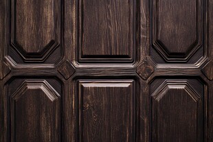 复古深色实木门纹理特写