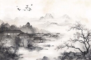 水墨山水间的中式古韵
