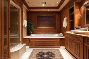 豪华木质风浴室优雅空间