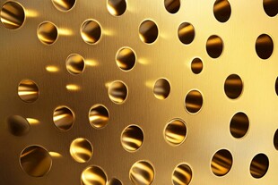 金色圆孔金属质感背景图