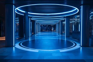 未来感科技感十足的光影长廊