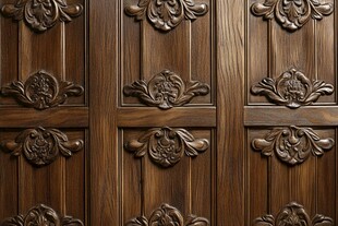 复古雕花实木门细节展示