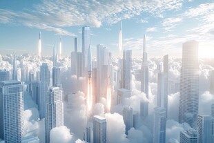 云端上的未来都市景观