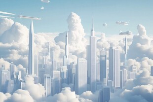 云端上的未来都市景观