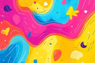 梦幻多彩流体抽象艺术图案