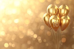 金色18岁气球庆祝场景
