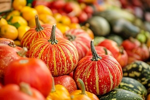 多彩南瓜堆 缤纷果蔬世界