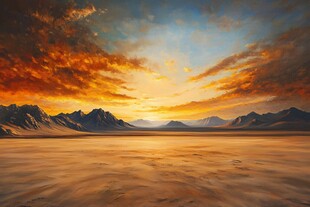 落日下的旷野壮丽风景