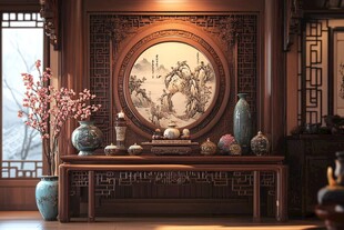 中式典雅厅堂 古韵摆件