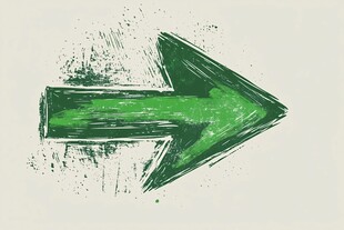 绿色手绘箭头图形元素