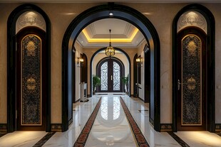 豪华典雅的室内拱形门走廊