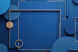 蓝色几何图形构成的创意背景