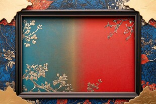 中式古典风渐变花纹画框