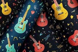 多彩吉他音乐元素图案背景