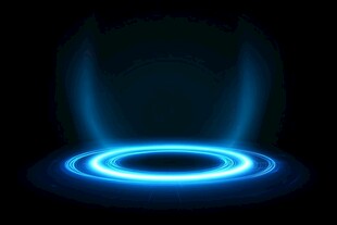 蓝色炫酷光环舞台背景