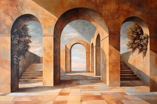 复古拱形廊道景观