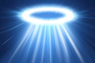 蓝色光环光束特效背景