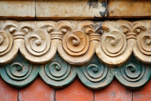 中式古建筑精美瓦当纹饰