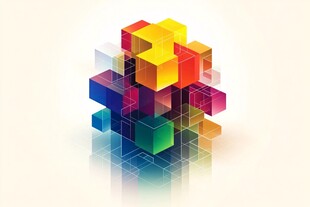 多彩立体方块组合图形