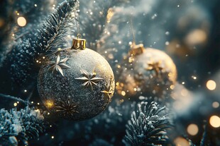 圣诞树上的精致装饰球