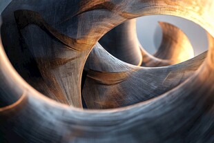 奇幻木质螺旋结构艺术图景