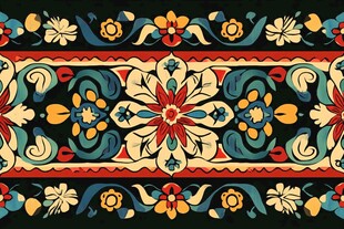 复古民族风花卉图案纹饰
