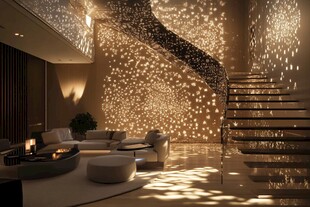 梦幻光影环绕的奢华室内空间