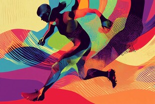 动感奔跑者的绚丽色彩世界