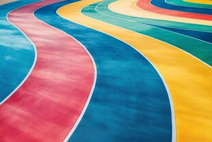 彩色曲线地面图案