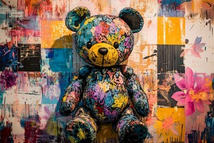 多彩涂鸦小熊 艺术感爆棚