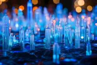 梦幻蓝光水晶城市景观