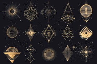 神秘几何金系魔法符号集