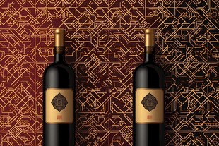 双瓶红酒 华丽背景展示