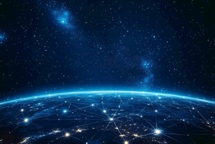 浩瀚星空下的地球网络世界