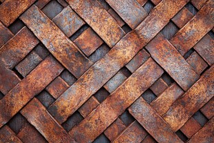 锈迹斑斑的编织金属纹理