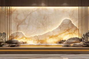 大理石山水背景墙艺术美