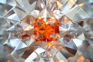 璀璨橙色宝石晶体特写